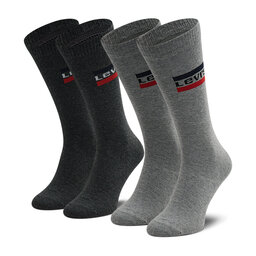 Levi's® 2 pár hosszú szárú unisex zokni Levi's® 37157-0554 Middle Grey Melange/Anthracite