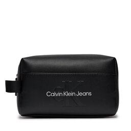 Calvin Klein Jeans Kosmetiktasche Calvin Klein Jeans Sculpted Beauty Case Mono K60K611483 Black/Metallic Logo 0GL