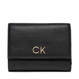 Calvin Klein Didelė Moteriška Piniginė Calvin Klein Re-Lock Trifold Md K60K608994 Ck Black BEH