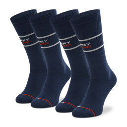 Tommy Hilfiger Sada 2 párů pánských vysokých ponožek Tommy Hilfiger 701218704 Navy 002
