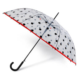 Happy Rain Parapluie Happy Rain Long Ac 40986 Clear Black/Red Dots