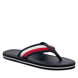Tommy Hilfiger Infradito Tommy Hilfiger Elevated Leather Beach Sandal FM0FM03980 Desert Sky DW5