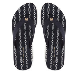 Tommy Hilfiger Flip-flops Tommy Hilfiger Im Th Chainprint Midwedge Sandal FW0FW08527 Sötétkék