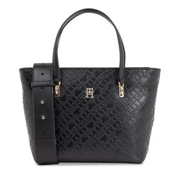 Tommy Hilfiger Τσάντα Tommy Hilfiger Th Refined Mini Tote Mono AW0AW16002 Μαύρο