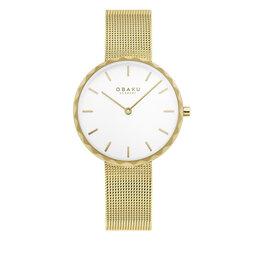 Obaku Klocka Obaku Folder V252LXGIMG Gold/White