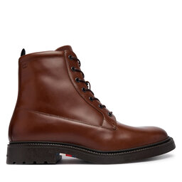 Tommy Hilfiger Schnürschuhe Tommy Hilfiger Corporate Casual Lth Boot FM0FM06174 Braun