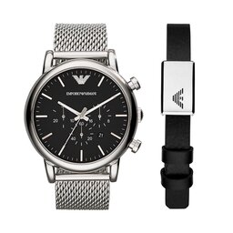 Emporio Armani Uhr Emporio Armani AR80062SET Silver/Black