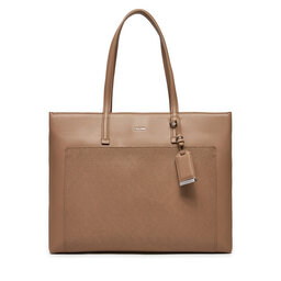 Calvin Klein Дамска чанта Calvin Klein Ck Must Medium Shopper_Mono K60K612774 Бежов