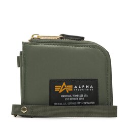 Alpha Industries Cartera grande para hombre Alpha Industries Label Wallet 108957 Sage/Green 01
