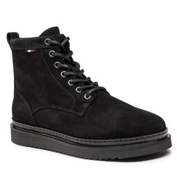 Tommy Hilfiger Ilgaauliai Tommy Hilfiger Hilfiger Cleated Suede Boot FM0FM04191 Black BDS