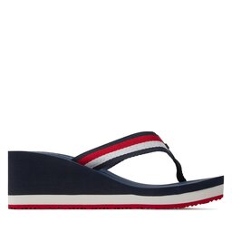 Tommy Hilfiger Infradito Tommy Hilfiger Corporate Wedge Beach Sandal FW0FW07987 Red White Blue 0G0