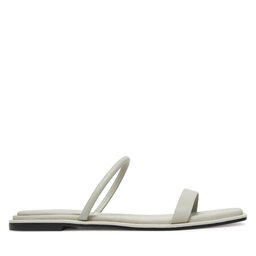 Calvin Klein Pantoletten Calvin Klein Flat Sandal Squared 2-Bar Lth HW0HW02532 Écru