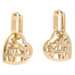

Сережки Guess Heart Cage JUBE03 098JW YG, Позолота жовтого кольору