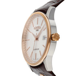 

Годинник Roamer Superior 3H 508833 49 15 05 Silver/Rose Gold/Brown, Коричневий