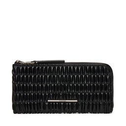 Calvin Klein Duży Portfel Damski Calvin Klein Ruched Long L-Zip LV04K1085G Czarny
