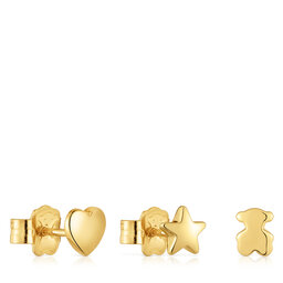TOUS 3 auskarų rinkinys TOUS Bold Motif 1004102700 Auksinė