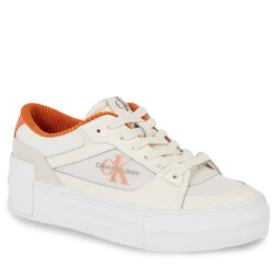 Calvin Klein Jeans Sneakers Calvin Klein Jeans Bold Vulc Flatf Laceup Lth Mix YW0YW01174 Bright White/Creamy White/Sun Baked 0LF