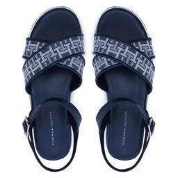 

Босоніжки Tommy Hilfiger Logo Oll Over Platform Sandal T3A2-33256-0325 S Denim/Blu A593, Cиній