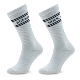 Makia Σετ 2 ζευγάρια ψηλές κάλτσες unisex Makia Stripe U83015 White 001