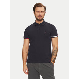 Tommy Hilfiger Tommy Hilfiger Pólóing Flag Cuff MW0MW37518 Sötétkék Slim Fit
