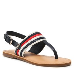 Tommy Hilfiger Szandál Tommy Hilfiger Flat Sandal Corporate FW0FW06988 Space Blue DW6