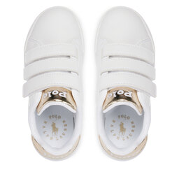 

Снікерcи Polo Ralph Lauren RL00594100 C White Smooth/Gold Metallic W/ Grey Pp, Білий