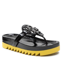 Tory Burch Джапанки Tory Burch Miller Cloud Lug 136401 Perfect Black/Citrus 001