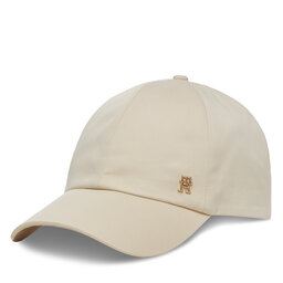Tommy Hilfiger Czapka z daszkiem Tommy Hilfiger Elevated Chic Soft Cap AW0AW17138 Écru