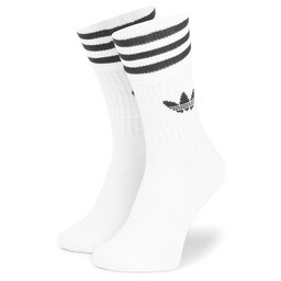 adidas Σετ 3 ζευγάρια ψηλές κάλτσες unisex adidas Solid Crew Sock S21489 White/Black
