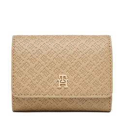Tommy Hilfiger Geldbörse Tommy Hilfiger Th Icon Trifold Mono AW0AW18484 Beige