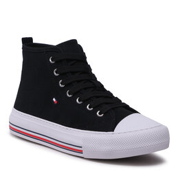 Tommy Hilfiger Tygskor Tommy Hilfiger High Top Lace-Up T3A9-32679-0890 S Black 999