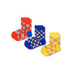 Happy Socks Set od 3 para dječjih visokih čarapa Happy Socks KANI08-2700 Šarena