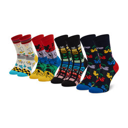 Happy Socks Unisex ilgų kojinių komplektas (4 poros) Happy Socks XDNY09-0200 Juoda