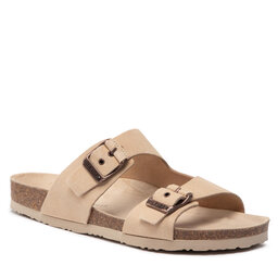 Tommy Hilfiger Šľapky Tommy Hilfiger Cork Suede Buckle Sandal FM0FM04367 Clayed Pabble AB3