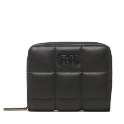 Calvin Klein Малък дамски портфейл Calvin Klein Re-lock Quilt Wallet Md W/Flap K60K610664 BAX