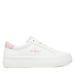 Calvin Klein Jeans Sneakersy Calvin Klein Jeans Vulc Flatf Lth Logo Tag YW0YW01873 Biały