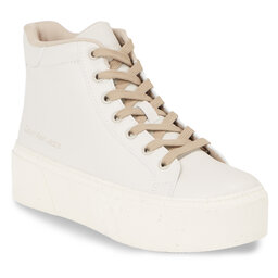 Calvin Klein Jeans Zapatillas Calvin Klein Jeans Bold Vulc Flatf Mid Laceup Wn YW0YW01230 Eggshell/Travertine 0F7