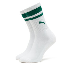 

Набір з 2 пар високих шкарпеток unisex Puma Crew Heritage Stripe 2P Unisex 907944 White / Green 08, Білий