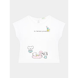 United Colors Of Benetton United Colors Of Benetton T-Shirt 3I1XA102W Λευκό Regular Fit