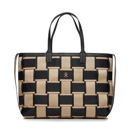 Tommy Hilfiger Сумка Tommy Hilfiger Iconic Tommy Tote Woven AW0AW16087 White Clay / Black 0GJ