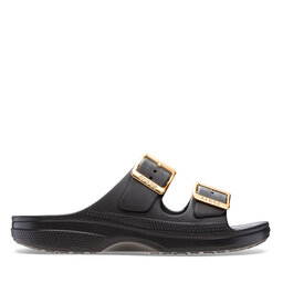 Crocs Pantoletten Crocs Saturday Sandal Metallic Buckle 213316 Schwarz