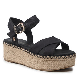 Tommy Hilfiger Espadrilles Tommy Hilfiger Shiny Touches Flatform Wedge FW0FW06245 Black BDS