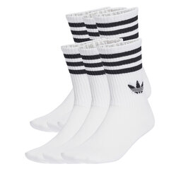adidas Омплект 6 чифта дълги чорапи унисекс adidas 3-Stripes JV7410 Бял