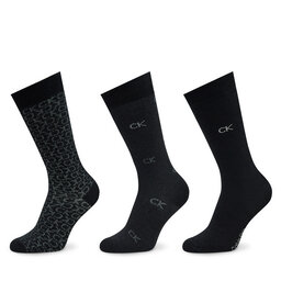 Calvin Klein Комплект 3 чифта дълги чорапи мъжки Calvin Klein 701224107 Black 001