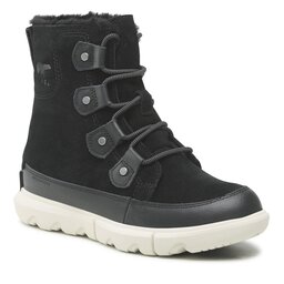 Sorel Schneeschuhe Sorel Explorel II Joan Faux Fur Wp NC4462-010 Black/Fawn
