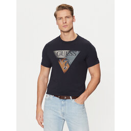 Guess Guess Majica M5RI14 J1314 Mornarsko modra Slim Fit