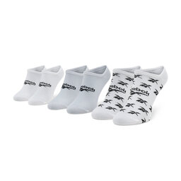 Reebok Súprava 3 párov kotníkových ponožiek unisex Reebok Cl Fo Invisible Sock 3P GG6678 White/Lgsogr/White