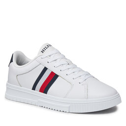 Tommy Hilfiger Sneakers Tommy Hilfiger Supercup Lth Stripes Ess FM0FM04895 White YBS