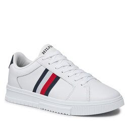 Tommy Hilfiger Tenisice Tommy Hilfiger Supercup Lth Stripes Ess FM0FM04895 White YBS