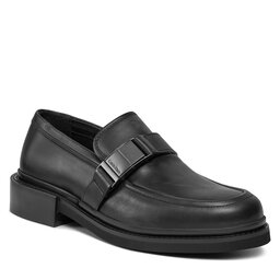 Calvin Klein Pantofi Calvin Klein Moccasin W/ Iconic Plaque HM0HM01452 Triple Black 0GJ